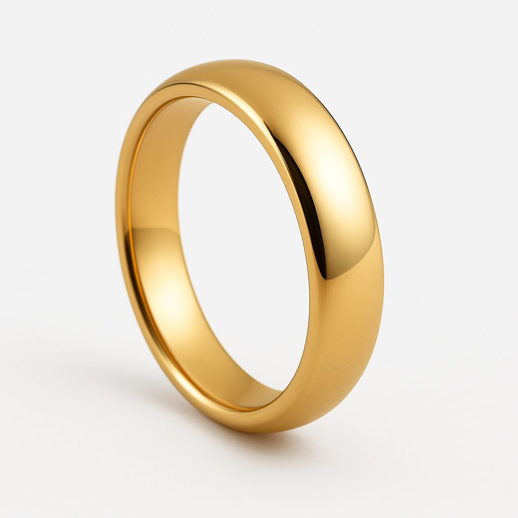 Gold Titanium Engrave Ring
