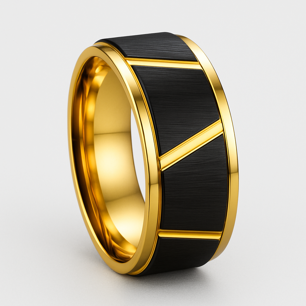 Life Gold Two Tone Engrave Ring